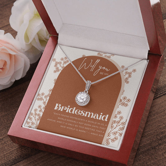 Terracotta Bridesmaid Proposal Necklace Gift