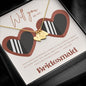 Bridesmaid Proposal Gift for Wedding with Heart Necklace and optional Wood Box