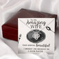 Necklace for Wife, Breakfast in Bed, On a Silver Platter, Humor, Funny, Mothers Day Gift, Birthday, Anniversary