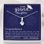 Granddaughter Graduation Gift from Grandmother, Commencement Jewelry, High School, Navy Blue