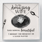 Necklace for Wife, Breakfast in Bed, On a Silver Platter, Humor, Funny, Mothers Day Gift, Birthday, Anniversary